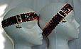 Biker Bands™ sequin Head Bands & Hat Bands in black & orange with a gold Hog charm