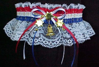 Patriotic Garter. Liberty Bell Garter. Patriot Garter. USA Garter. Military Garter. RWB Garter. Stars and Stripes Garter. garders, garder